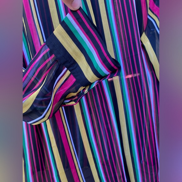 I.N.C. International concepts women’s Plus-Size 2x Striped Button-Up Top - Picture 4 of 14